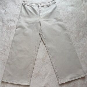 Universal Thread Cream Sailor Wide Leg Ankle Jeans Women's Size 12 High Rise